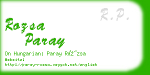 rozsa paray business card